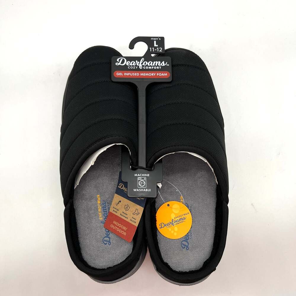 Dearfoams Cozy Comfort Shoes Men's Energy Walk Clog Black Size 11-12